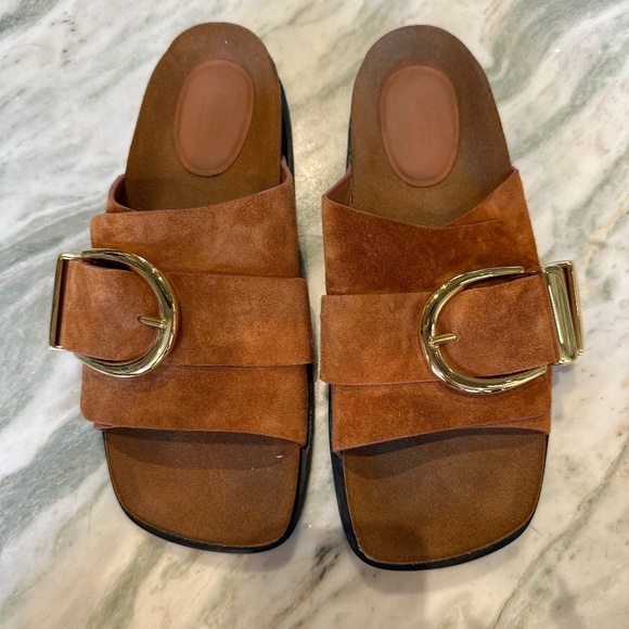 Khaite Brown Suede Slides / sandals - Picture 1 of 2